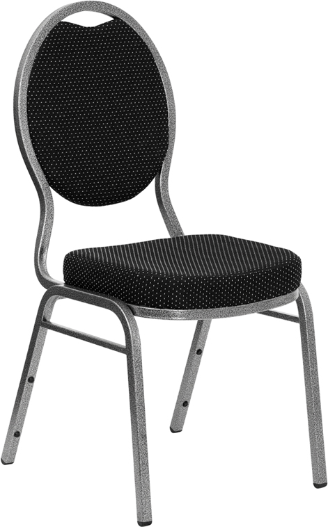 Black Padded Stacking Chair