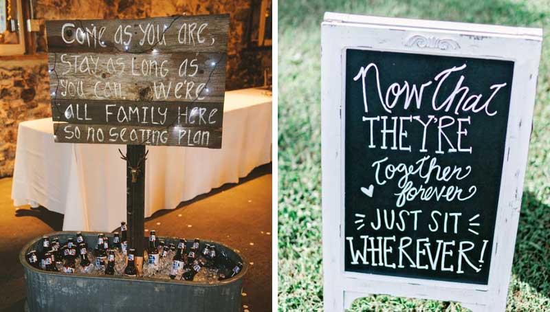 wedding ceremony seating signs